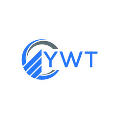 YWT Flat accounting logo design on white  background. YWT creative initials Growth graph letter logo concept. YWT business finance logo design.