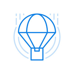 Obraz premium Parcel delivery to any place vector line icon. Logistic service for transportation of postal freight containers.