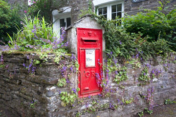 Helland Bodmin Moor Cornwall England UK 06 19 2022 Victorian post box