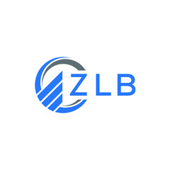 ZLB Flat accounting logo design on white  background. ZLB creative initials Growth graph letter logo concept. ZLB business finance logo design.