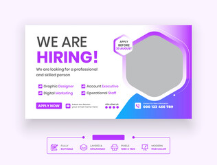 We are hiring job vacancy Webinar, Or  Promotional Online Seminar Web Banner Template Design