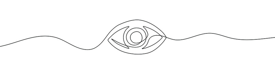 Arrière-plan linéaire de l& 39 œil. Un dessin en ligne continue de l& 39 œil humain. Illustration vectorielle. Icône oeil isolé