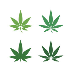 hemp leaf icon set