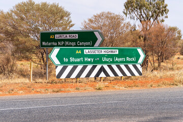 Lasseter Highway and Luritja Road junction, Northern Territory.