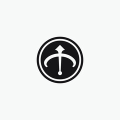 Initial M archery monogram logo template.