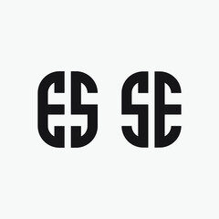 Initial SE or ES monogram logo template.