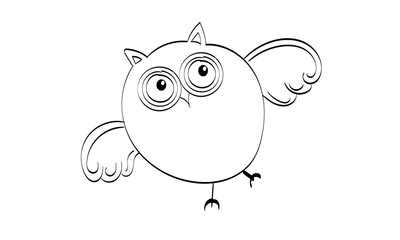 Hand Drawn Cute owl character. Owl icon, bright owl with different emotion
