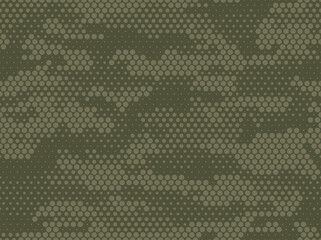 Camouflage seamless pattern. Modern military texture mosaic. Print on fabric and clothing. Vector illustration
