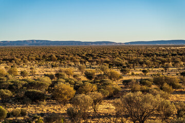 Aerial view of the landscape around Alice Springs, Central Australia.