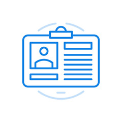 Badge pass vector line icon. Identity card for access to work.