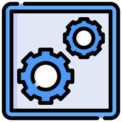 COGWHEEL filled outline icon,linear,outline,graphic,illustration