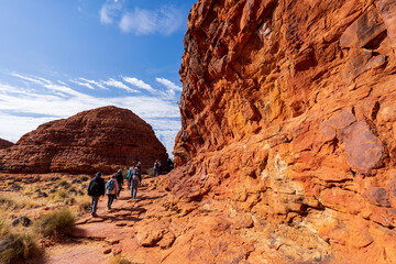 Hikers at Kings Canyon in the Northern Territory, Australia.