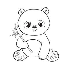 coloring pages or books for kids. cute panda illustration