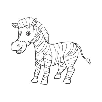 coloring pages or books for kids. cute zebra illustration