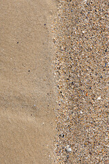 Fototapeta na wymiar Two sand textures on the beach close to the Adriatic sea in Italy