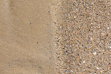 Two sand textures on the beach close to the Adriatic sea in Italy