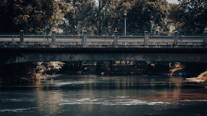 Bridge over the waters of Stella river, Ariis village, Udine province, Friuli Venezia Giulia, Italy.