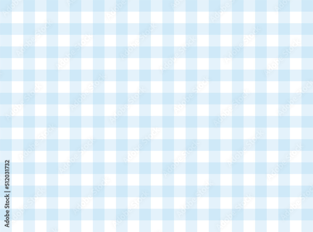 Wall mural blue gingham fabric square checkered seamless pattern texture background vector.