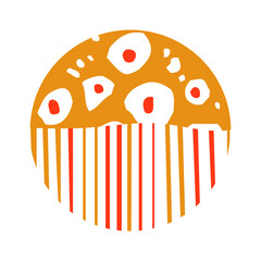 Vector colorful illustration of Round Doodle Pattern isolated on white background