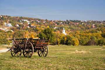 Wooden cart in the countryside