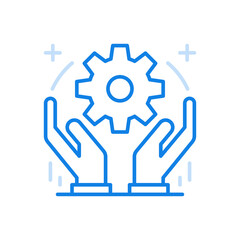 Creative optimization vector line icon. New technology growth developments and business management.