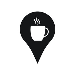 Coffe shop location icon design. vector illustration