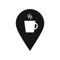 Coffe shop location icon design. vector illustration