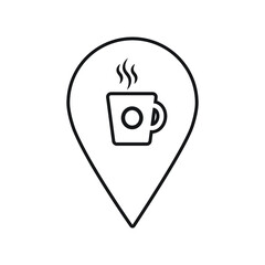 Coffe shop location icon design. vector illustration