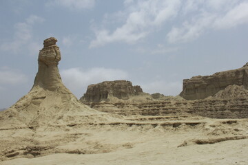 Fototapeta na wymiar A beautiful view of princess of hope in balochistan pakistan. natural rock formation.
