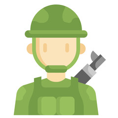 SOLDIER flat icon,linear,outline,graphic,illustration