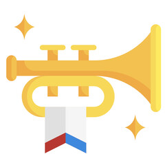 TRUMPET flat icon,linear,outline,graphic,illustration