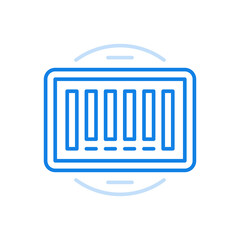 Stock quotes statistics vector line icon. Fluctuation data for financial stocks and investments.