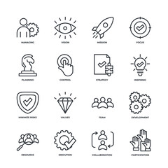 Business Management line icons set, outline vector symbol collection, linear style pictogram pack. Signs, logo illustration.