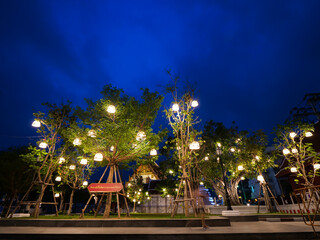 Obraz premium People Moved in front of The Bell Temple at Night