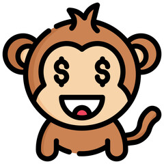 GREEDY filled outline icon,linear,outline,graphic,illustration