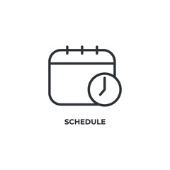 schedule line icon. linear style sign for mobile concept and web design. Outline vector icon. Symbol, logo illustration. Vector graphics