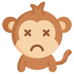 ASTONISHED flat icon,linear,outline,graphic,illustration