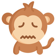 NERVOUS flat icon,linear,outline,graphic,illustration