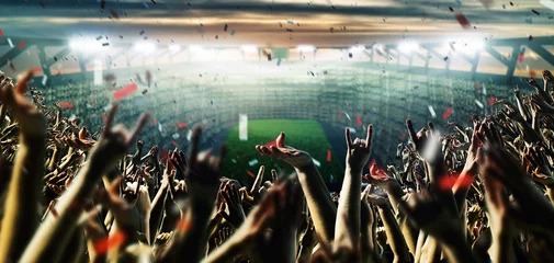 Fotobehang Voetbalfans vieren feest in het stadion - World Cup © m.mphoto