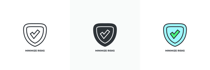 minimize risks icon. Line, solid and filled outline colorful version, outline and filled vector sign. Idea Symbol, logo illustration. Vector graphics