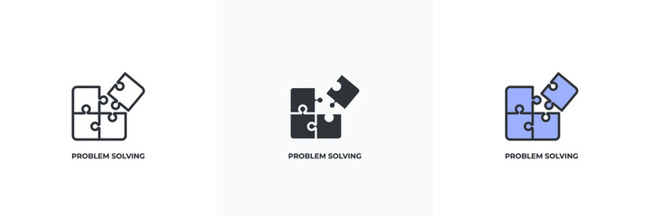 problem solving icon. Line, solid and filled outline colorful version, outline and filled vector sign. Idea Symbol, logo illustration. Vector graphics