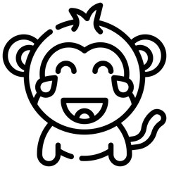 LAUGHING line icon,linear,outline,graphic,illustration