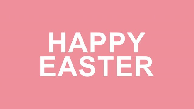 simple animation with words happy easter on pink