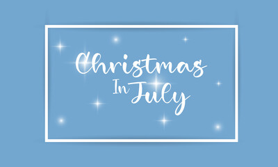 Hand drawn summer lettering. design element for Christmas sale in July. Vector illustration template design.