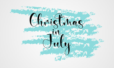 Hand drawn summer lettering. design element for Christmas sale in July. Vector illustration template design.