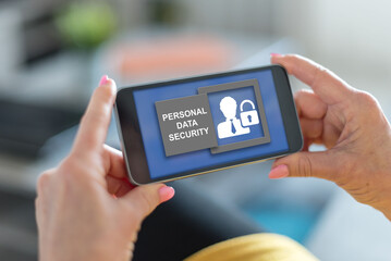 Personal data security concept on a smartphone