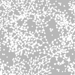 Fototapeta premium Seamless background white flowers on gray. Vector illustration