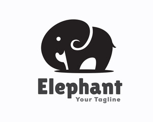 simple silhouette stand elephant logo icon symbol template illustration inspiration