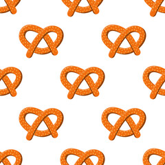 seamless bretzel pattern. vector illustration on a white background.