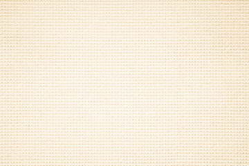 Fabric canvas woven texture background in pattern in light beige cream brown color. Natural gauze linen, carpet wool and cotton cloth textile as sack material